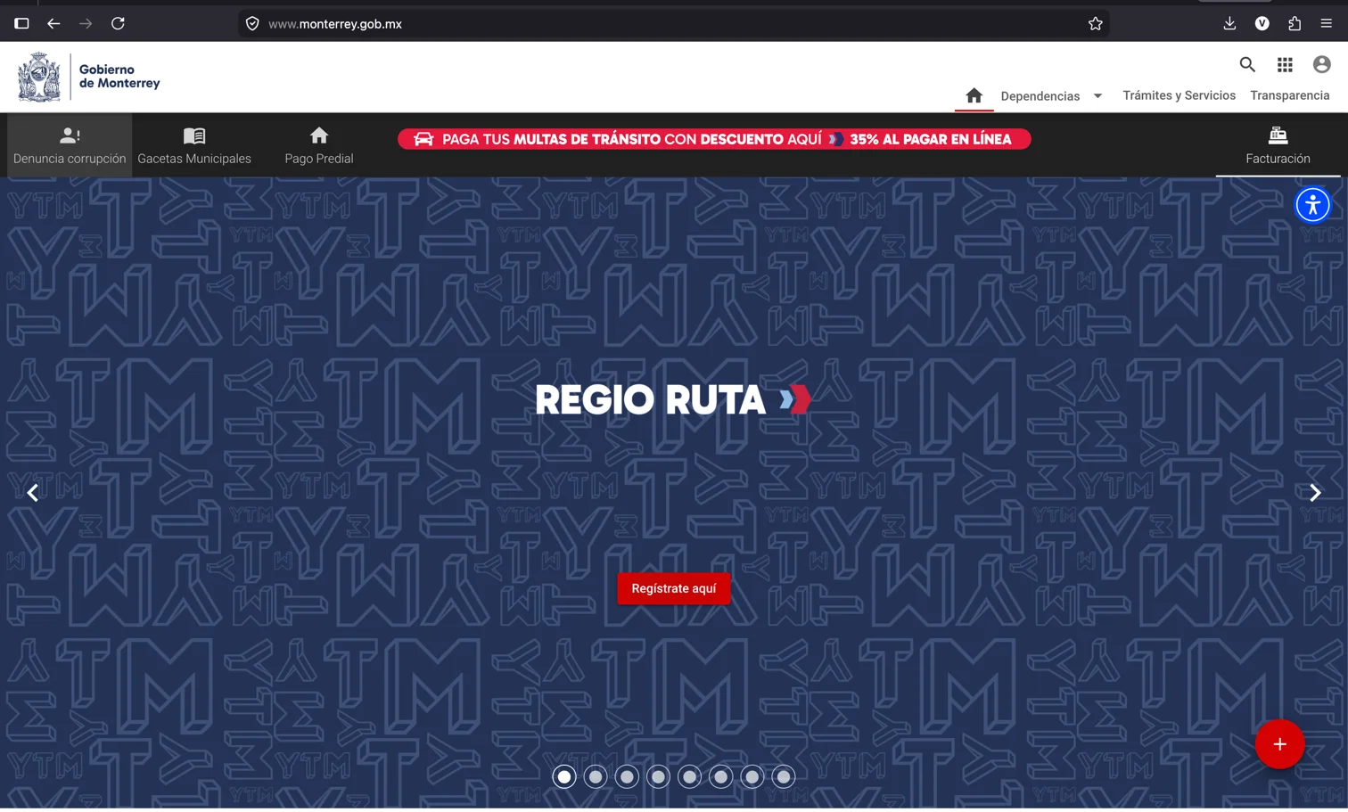 Vista 1 de Sistema Manejador de Contenido del Municipio de Monterrey